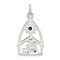 Sterling Silver Crystal Nativity Charm 49.8mm Long X 27mm Wide Approx.